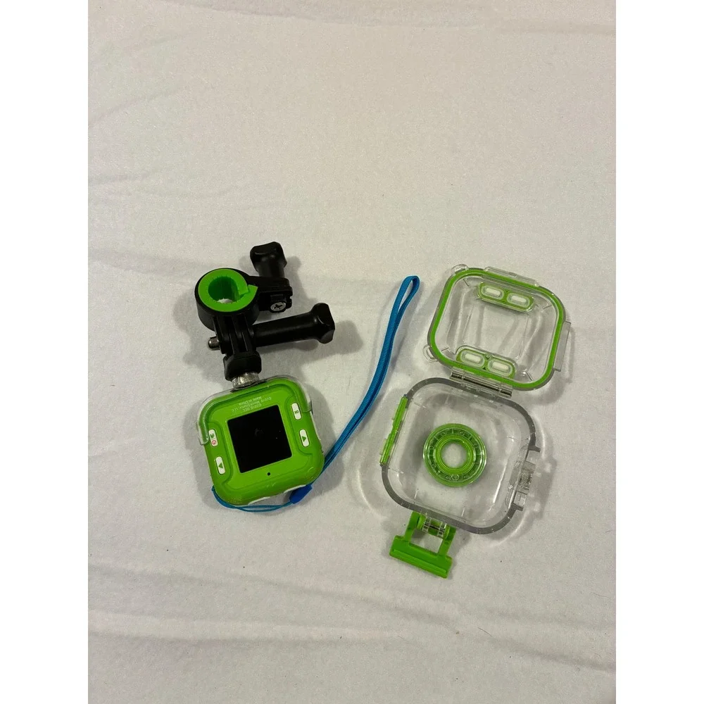 VTech Kidizoom Action Kids Digital Camera Green Waterproof Case Mounts No Cords